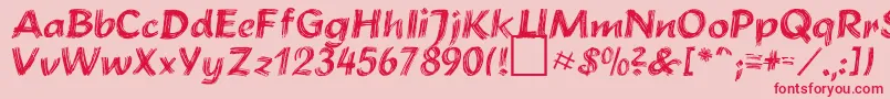 BrushstrokePlain Font – Red Fonts on Pink Background