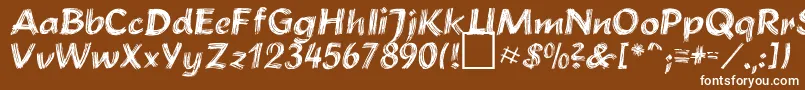 BrushstrokePlain Font – White Fonts on Brown Background