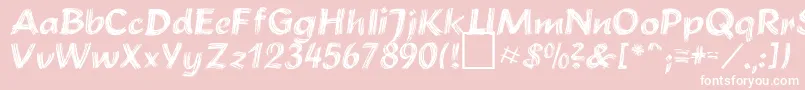 BrushstrokePlain-Schriftart – Weiße Schriften auf rosa Hintergrund