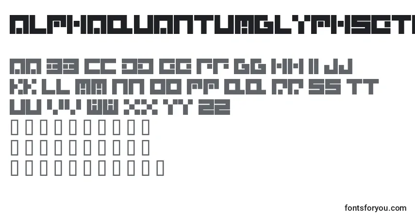 Schriftart AlphaquantumglyphsetRegula – Alphabet, Zahlen, spezielle Symbole