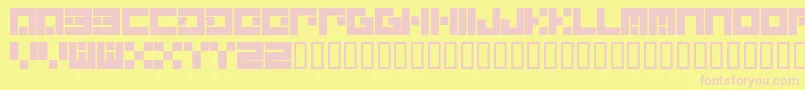 AlphaquantumglyphsetRegula Font – Pink Fonts on Yellow Background