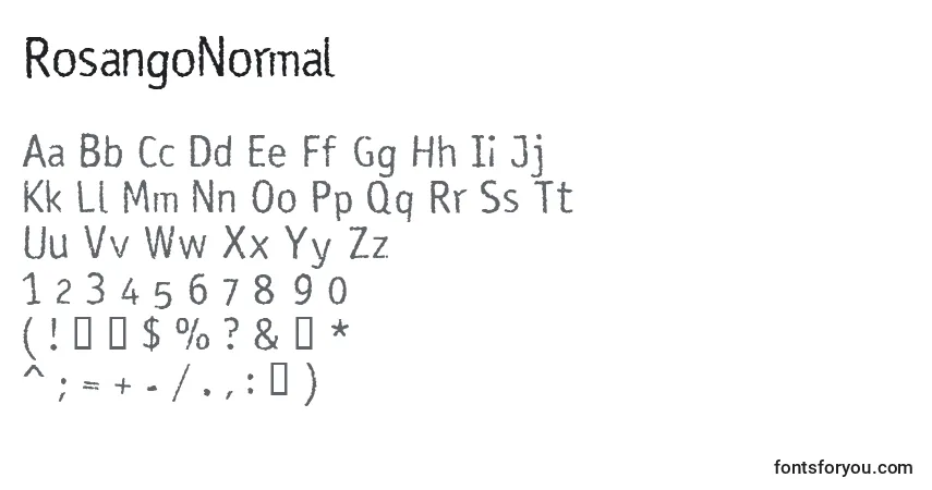 RosangoNormalフォント–アルファベット、数字、特殊文字