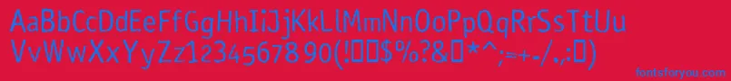 フォントRosangoNormal – 赤い背景に青い文字