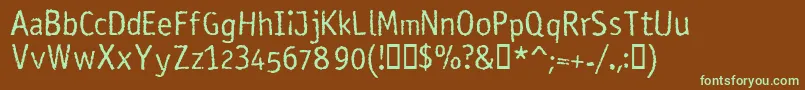 Czcionka RosangoNormal – zielone czcionki na brązowym tle
