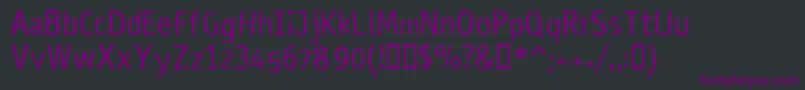 Fonte RosangoNormal – fontes roxas em um fundo preto