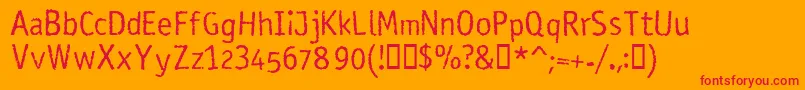 RosangoNormal-Schriftart – Rote Schriften auf orangefarbenem Hintergrund