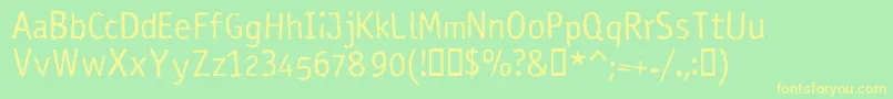 RosangoNormal Font – Yellow Fonts on Green Background