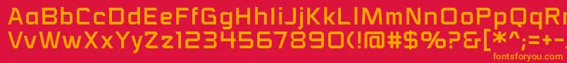 フォントVoiceactivatedbbReg – 赤い背景にオレンジの文字