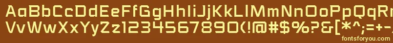 Шрифт VoiceactivatedbbReg – жёлтые шрифты на коричневом фоне