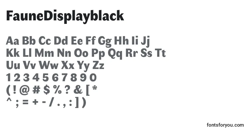 A fonte FauneDisplayblack (110888) – alfabeto, números, caracteres especiais