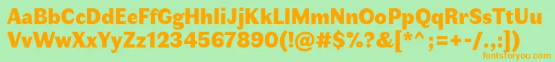 FauneDisplayblack Font – Orange Fonts on Green Background