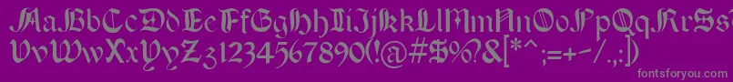 Boeretudor-Schriftart – Graue Schriften auf violettem Hintergrund