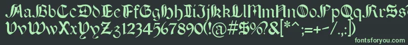 フォントBoeretudor – 黒い背景に緑の文字