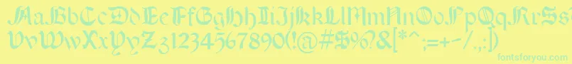 Boeretudor Font – Green Fonts on Yellow Background