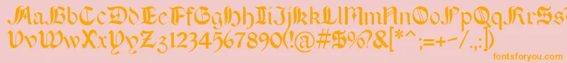 Boeretudor Font – Orange Fonts on Pink Background