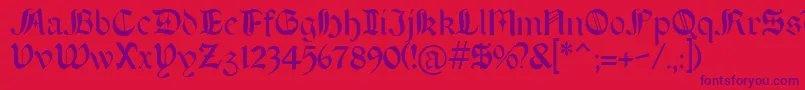 Boeretudor Font – Purple Fonts on Red Background