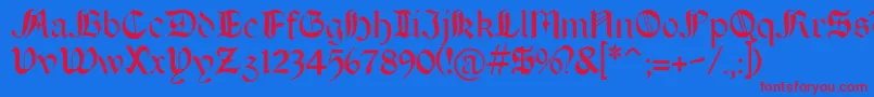 Fonte Boeretudor – fontes vermelhas em um fundo azul