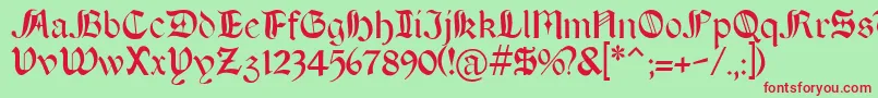 Шрифт Boeretudor – красные шрифты на зелёном фоне