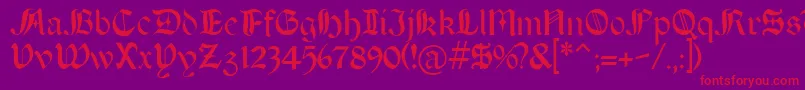 Boeretudor Font – Red Fonts on Purple Background