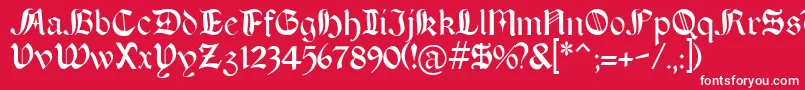 Шрифт Boeretudor – белые шрифты на красном фоне