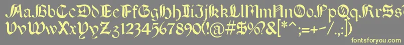 Boeretudor-Schriftart – Gelbe Schriften auf grauem Hintergrund