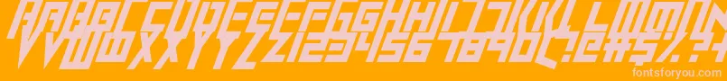 Fonte Extinctioneventitalic – fontes rosa em um fundo laranja