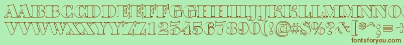 BodoniortotitulshBlack Font – Brown Fonts on Green Background