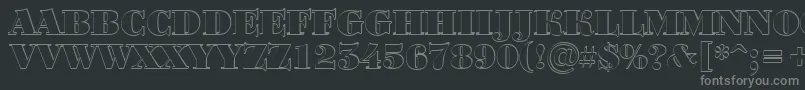 フォントBodoniortotitulshBlack – 黒い背景に灰色の文字