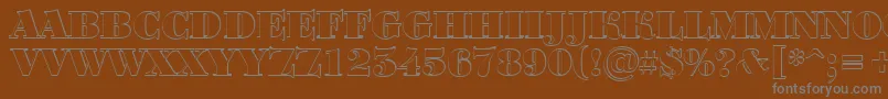 フォントBodoniortotitulshBlack – 茶色の背景に灰色の文字