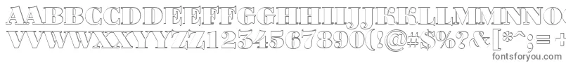 フォントBodoniortotitulshBlack – 白い背景に灰色の文字