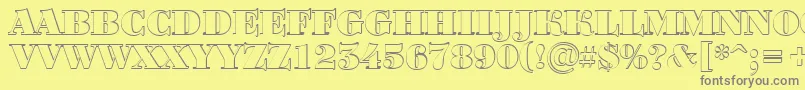 フォントBodoniortotitulshBlack – 黄色の背景に灰色の文字