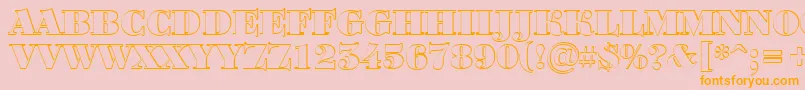 BodoniortotitulshBlack-Schriftart – Orangefarbene Schriften auf rosa Hintergrund