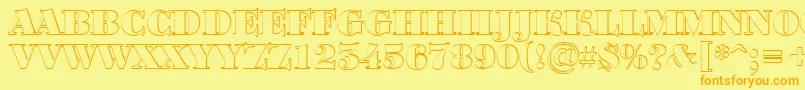 BodoniortotitulshBlack Font – Orange Fonts on Yellow Background