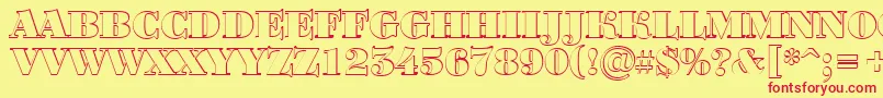 BodoniortotitulshBlack Font – Red Fonts on Yellow Background