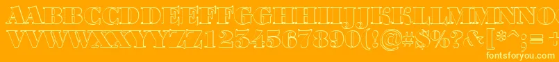 BodoniortotitulshBlack-Schriftart – Gelbe Schriften auf orangefarbenem Hintergrund