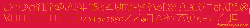 Widget Font – Orange Fonts on Red Background