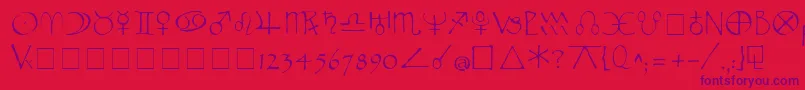 Widget Font – Purple Fonts on Red Background