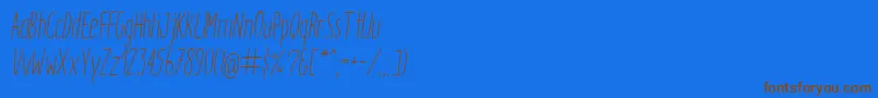 フォントItaloLightItalic – 茶色の文字が青い背景にあります。