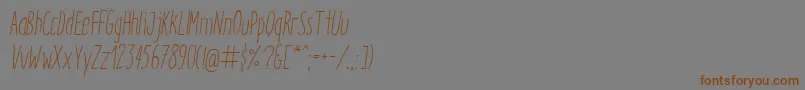 ItaloLightItalic Font – Brown Fonts on Gray Background
