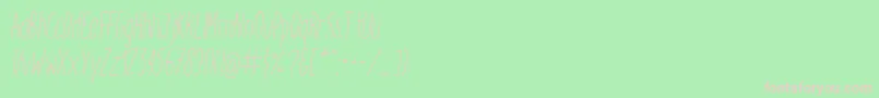 フォントItaloLightItalic – 緑の背景にピンクのフォント