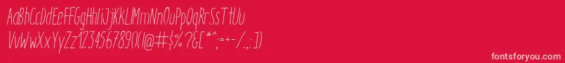 ItaloLightItalic Font – Pink Fonts on Red Background