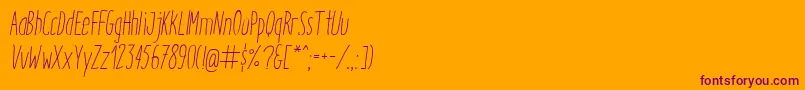 ItaloLightItalic Font – Purple Fonts on Orange Background