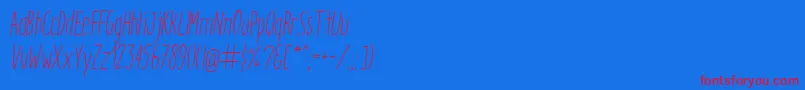ItaloLightItalic Font – Red Fonts on Blue Background