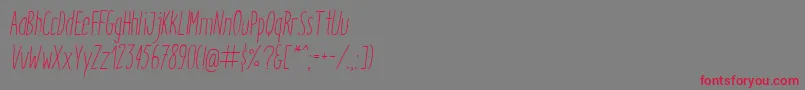 ItaloLightItalic Font – Red Fonts on Gray Background