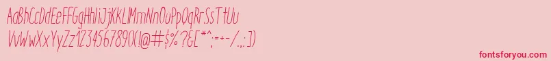 ItaloLightItalic Font – Red Fonts on Pink Background