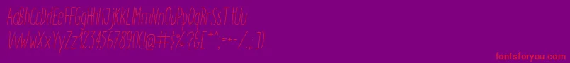 フォントItaloLightItalic – 紫の背景に赤い文字