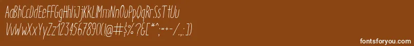 フォントItaloLightItalic – 茶色の背景に白い文字