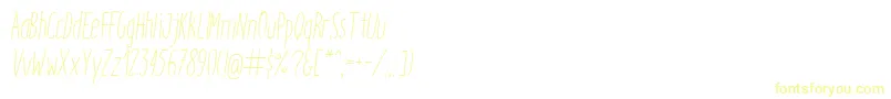 ItaloLightItalic Font – Yellow Fonts on White Background