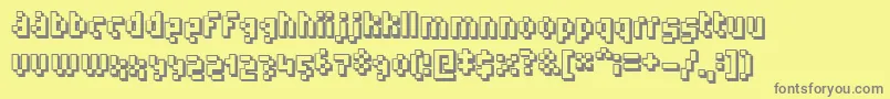 フォントHumanoid ffy – 黄色の背景に灰色の文字