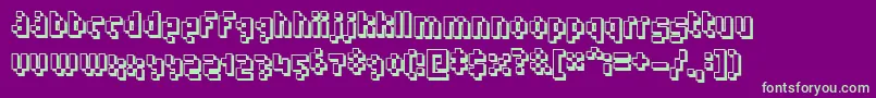フォントHumanoid ffy – 紫の背景に緑のフォント